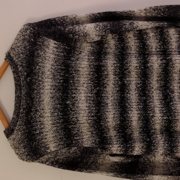 Michael Michael Kors chunky shoulder zipper tie dye black and white sweater XL - Picture 8 of 10